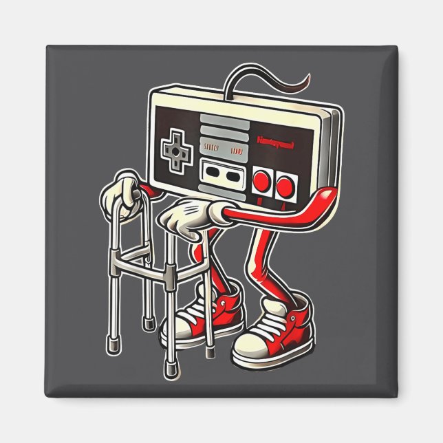 Respect Your Elders Retro Gaming Funny Gamer Contr Magnet (Framsidan)