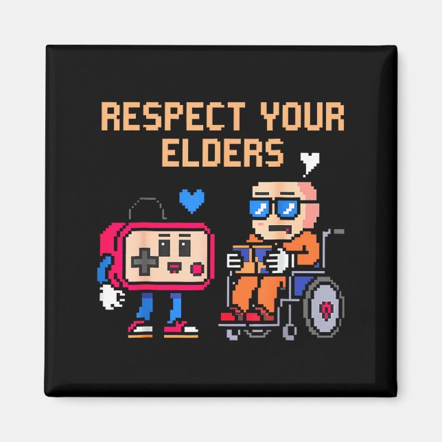 Respect Your Elders Retro Gaming Funny Gamer Contr Magnet (Framsidan)