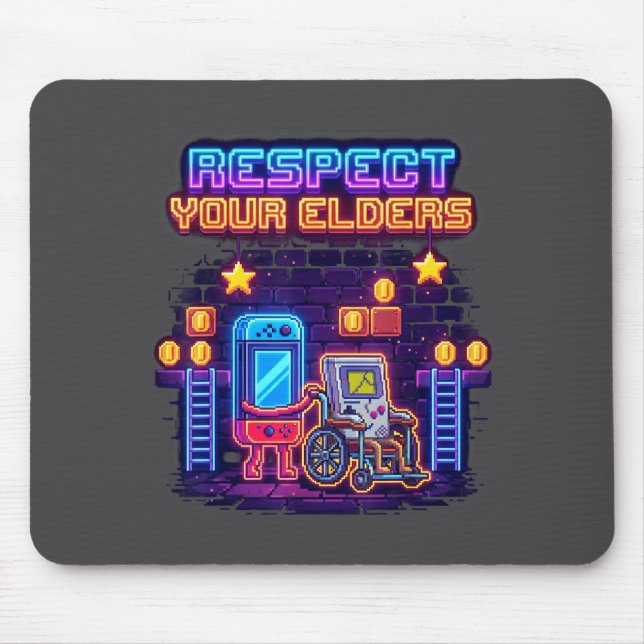 Respect Your Elders Retro Gaming Funny Gamer Contr Musmatta (Framsidan)