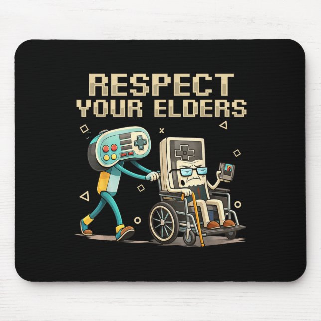 Respect Your Elders Retro Gaming Funny Gamer Contr Musmatta (Framsidan)