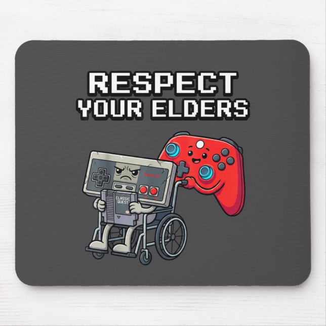 Respect Your Elders Retro Gaming Funny Gamer Contr Musmatta (Framsidan)
