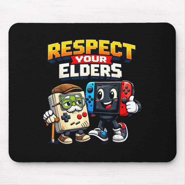 Respect Your Elders Retro Gaming Funny Gamer Contr Musmatta (Framsidan)