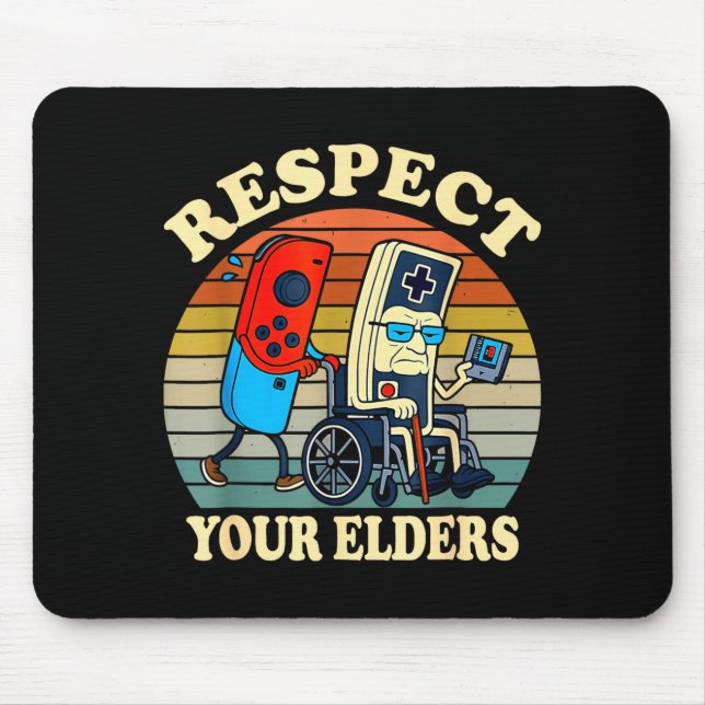 Respect Your Elders Retro Gaming Funny Gamer Contr Musmatta (Framsidan)