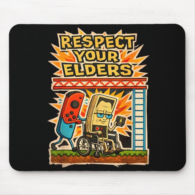 Respect Your Elders Retro Gaming Funny Gamer Contr Musmatta (Framsidan)