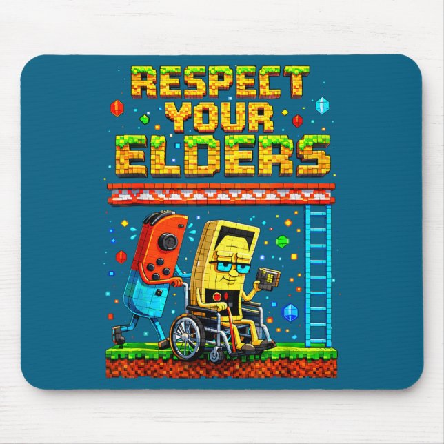 Respect Your Elders Retro Gaming Funny Gamer Contr Musmatta (Framsidan)