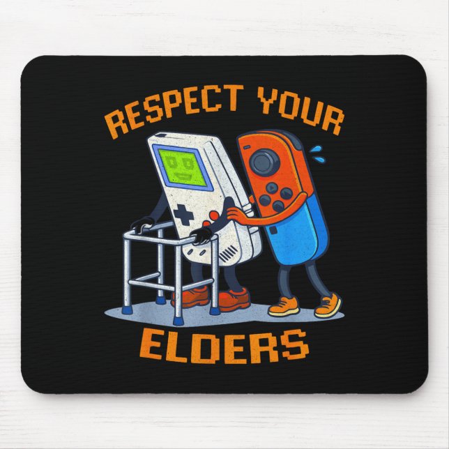 Respect Your Elders Retro Gaming Funny Gamer Contr Musmatta (Framsidan)