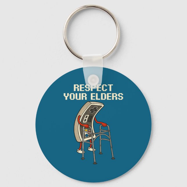 Respect Your Elders Retro Gaming Funny Gamer Contr Nyckelring (Framsida)