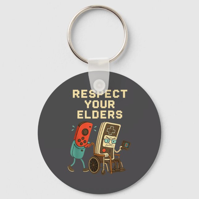 Respect Your Elders Retro Gaming Funny Gamer Contr Nyckelring (Framsida)