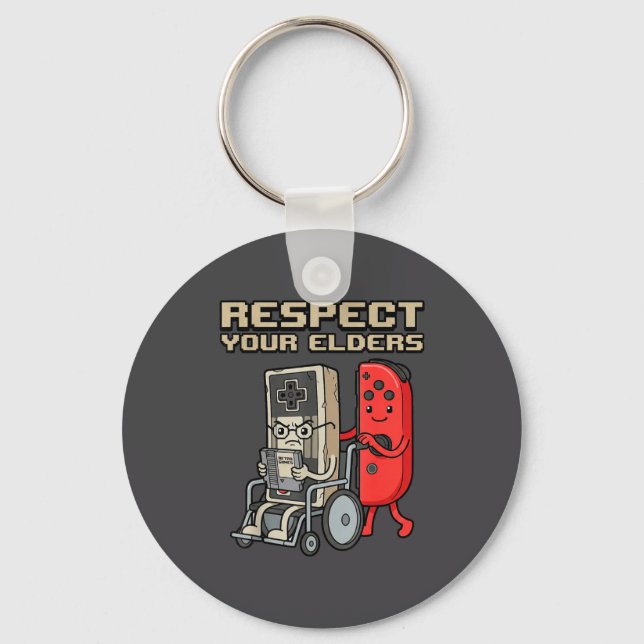 Respect Your Elders Retro Gaming Funny Gamer Contr Nyckelring (Framsida)