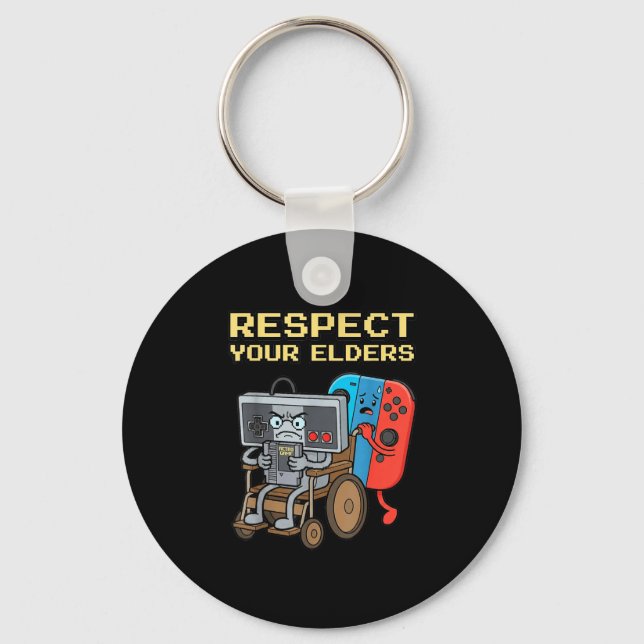 Respect Your Elders Retro Gaming Funny Gamer Contr Nyckelring (Framsida)