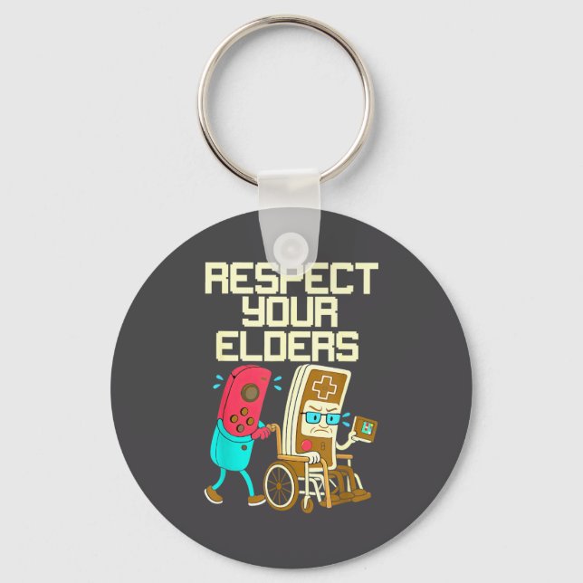Respect Your Elders Retro Gaming Funny Gamer Contr Nyckelring (Framsida)