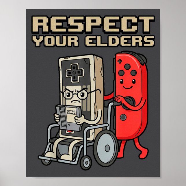 Respect Your Elders Retro Gaming Funny Gamer Contr Poster (Framsidan)