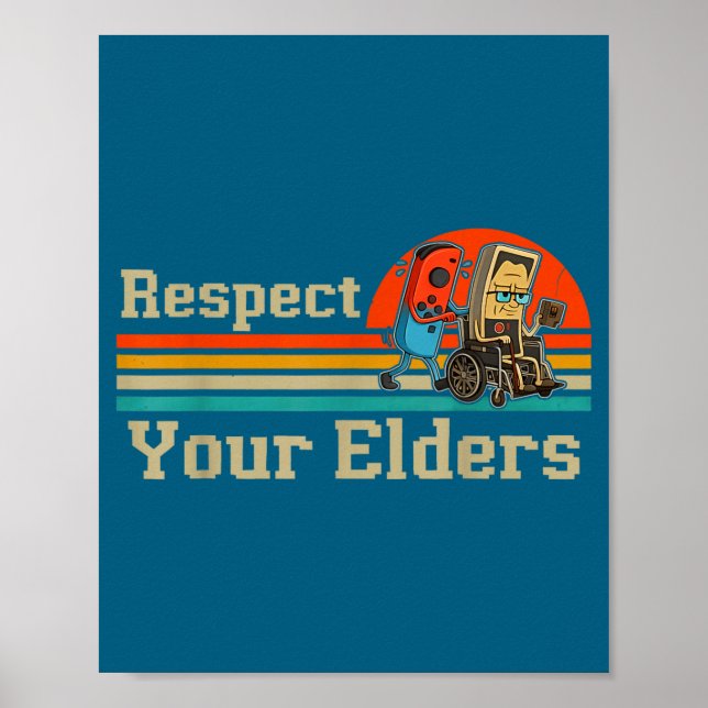 Respect Your Elders Retro Gaming Funny Gamer Contr Poster (Framsidan)