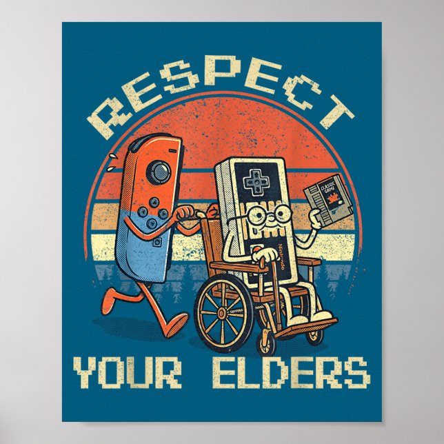 Respect Your Elders Retro Gaming Funny Gamer Contr Poster (Framsidan)