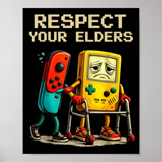 Respect Your Elders Retro Gaming Funny Gamer Contr Poster (Framsidan)