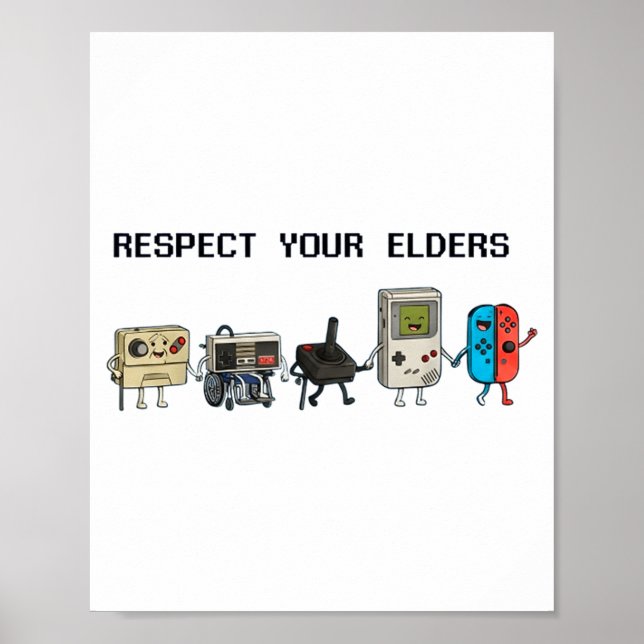 Respect Your Elders Retro Gaming Funny Gamer Contr Poster (Framsidan)