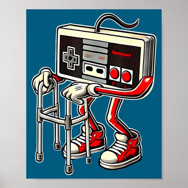 Respect Your Elders Retro Gaming Funny Gamer Contr Poster (Framsidan)