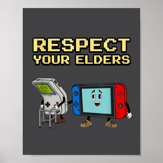 Respect Your Elders Retro Gaming Funny Gamer Contr Poster (Framsidan)