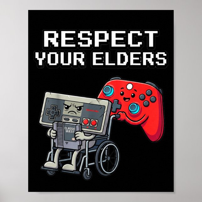 Respect Your Elders Retro Gaming Funny Gamer Contr Poster (Framsidan)