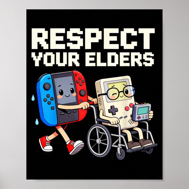 Respect Your Elders Retro Gaming Funny Gamer Contr Poster (Framsidan)