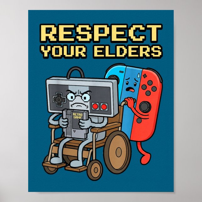 Respect Your Elders Retro Gaming Funny Gamer Contr Poster (Framsidan)