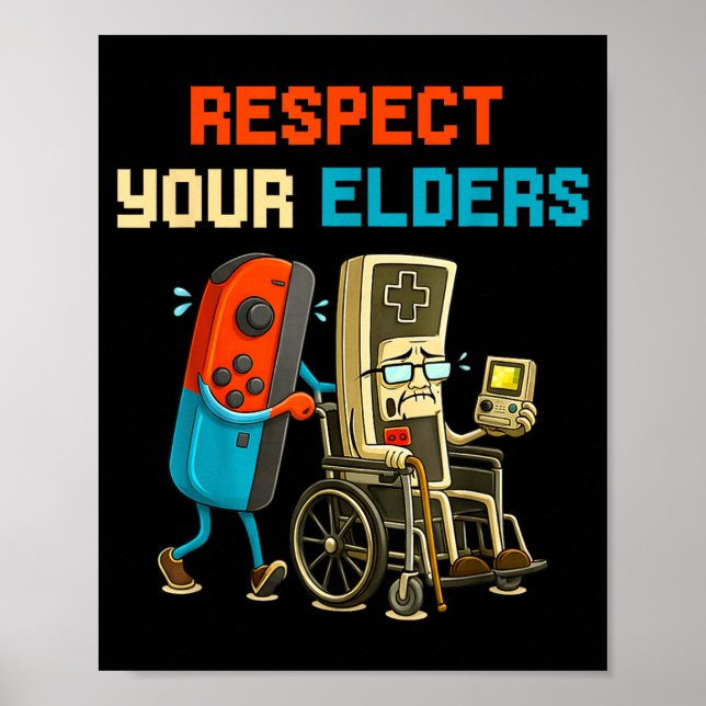 Respect Your Elders Retro Gaming Funny Gamer Contr Poster (Framsidan)