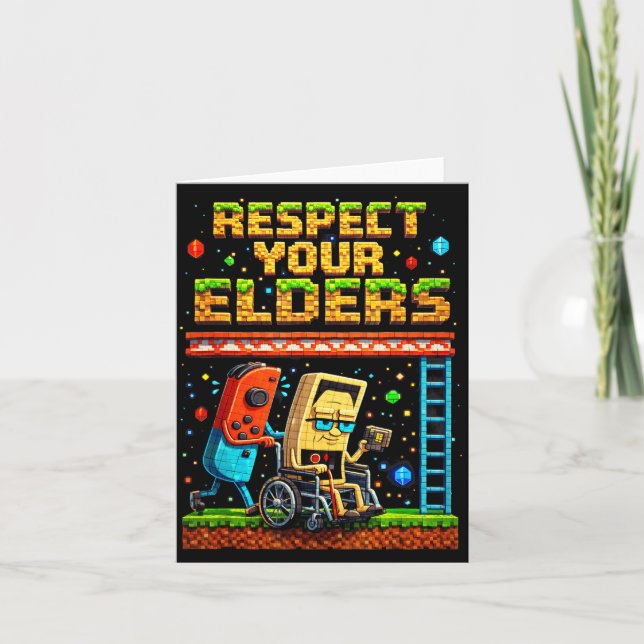 Respect Your Elders Retro Gaming Xel Gamer Control Kort (Framsida)