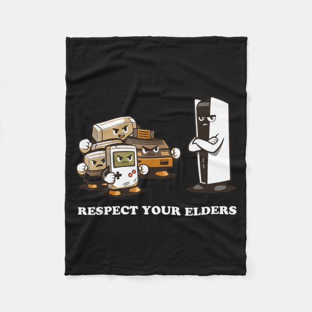 Respect Your Elders T Retro 90s Gaming  Fleecefilt (Framsidan)