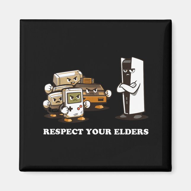 Respect Your Elders T Retro 90s Gaming  Magnet (Framsidan)
