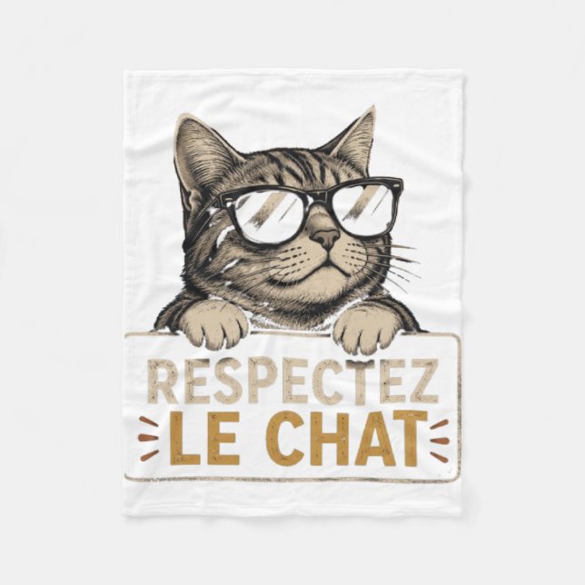 Respectez le chat – Illustration de chat à lunette Fleecefilt (Framsidan)