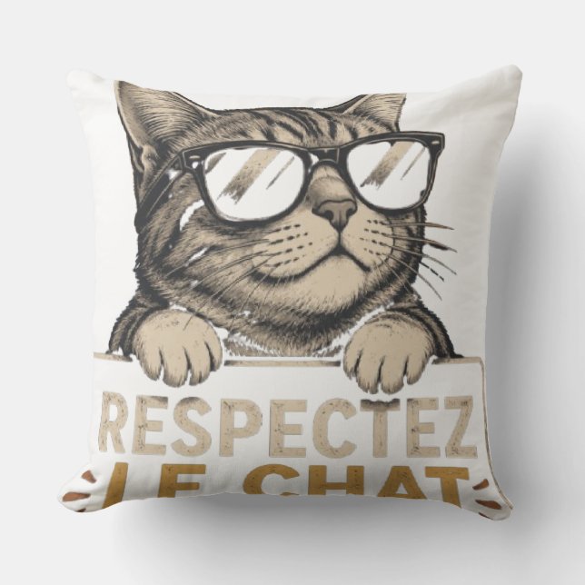 Respectez le chat – Illustration de chat à lunette Kudde (Framsida)