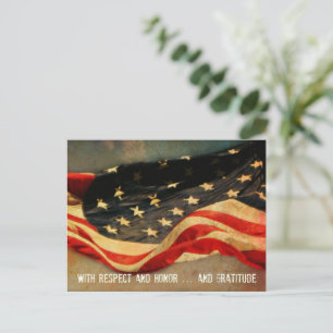 Respekt, ära och tacksamhet Veterans Day vykort
