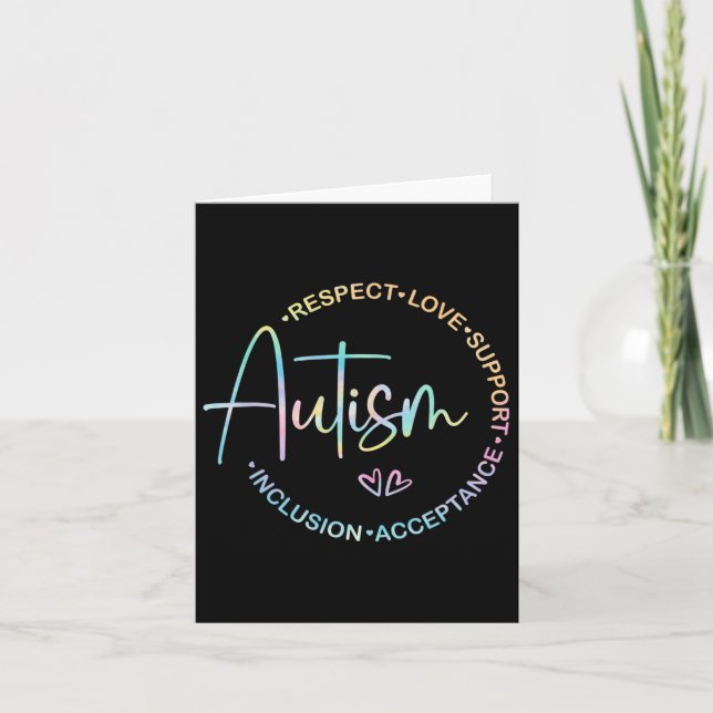 Respekt för Kärlek Support Autism Awareness Month  Kort (Framsida)