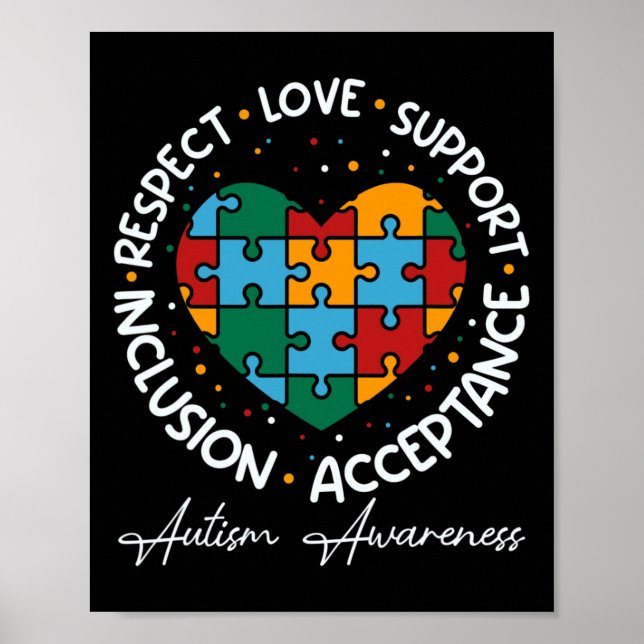 Respekt för Kärlek Support Autism Awareness Women  Poster (Framsidan)