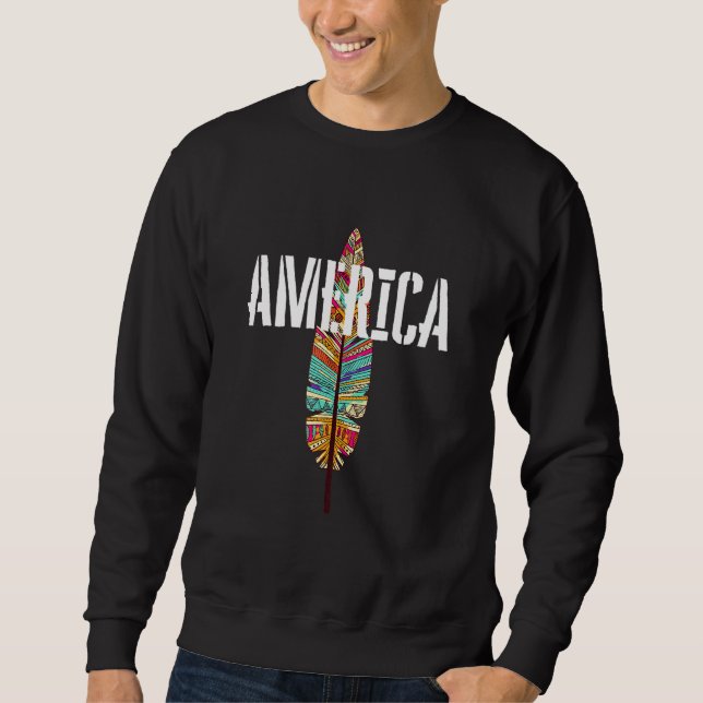 Respekt för ursprungligt amerikanskt Pride Lång Ärmad Tröja (Framsida)