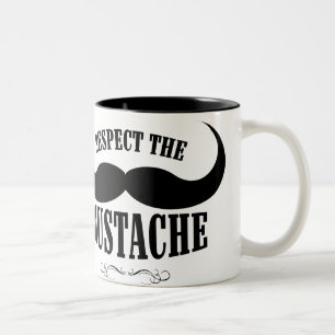 Respekt kaffemuggen för mustasch $18,95 Två-Tonad mugg