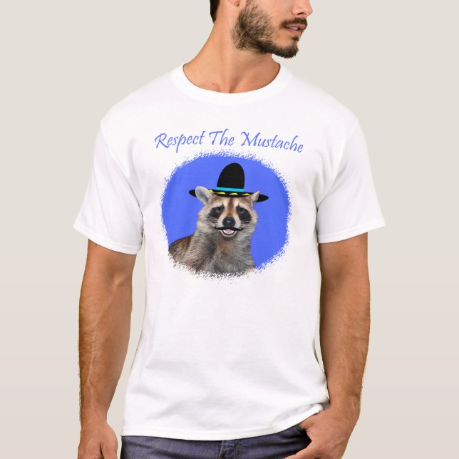 Respekt mustaschmanligT-tröja Tee Shirt (Framsida)