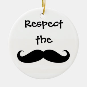 Respekt mustaschprydnaden julgransprydnad keramik