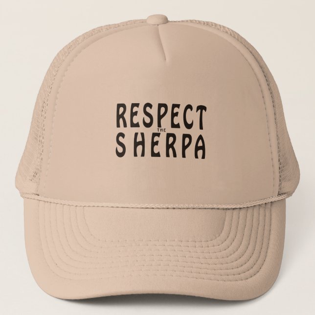 "Respekt Sherpaen" som klättra i berg Keps (Framsida)