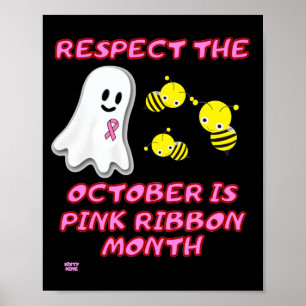 "RESPEKT THE BOO BEES" Lustigt Rosa Ribbon Poster