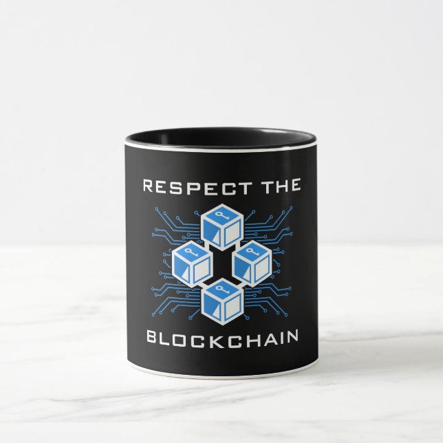 Respektera Anpassningsbarna Blockchain  Mugg (Center)