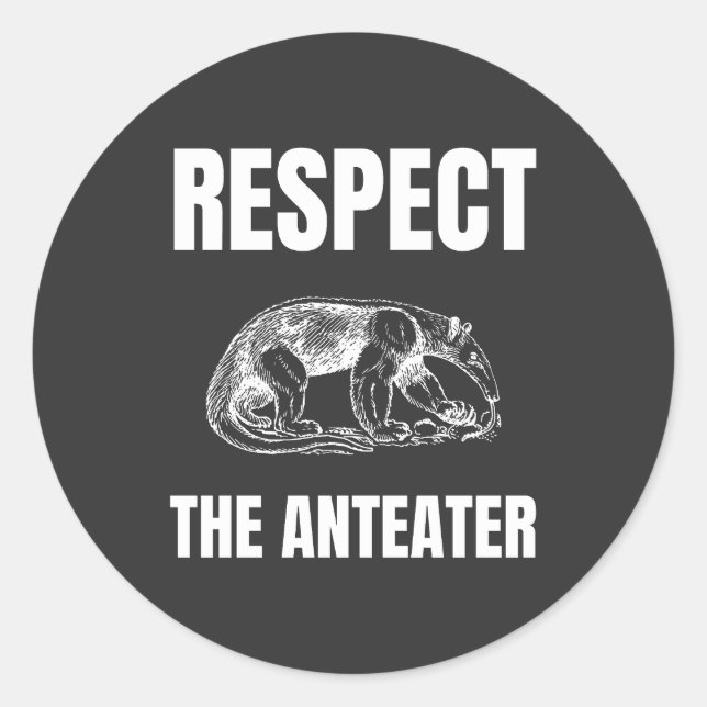 Respektera Anteater Runt Klistermärke (Framsida)