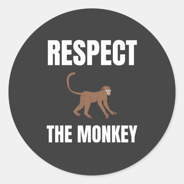 Respektera apan runt klistermärke (Framsida)