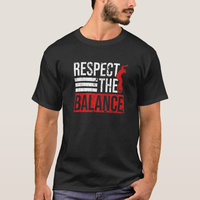 Respektera balansen för en monocyklisk Rider T Shirt (Framsida)
