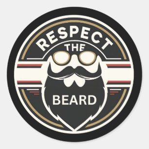 Respektera Beard, Lusse Beard Älskare Runt Klistermärke
