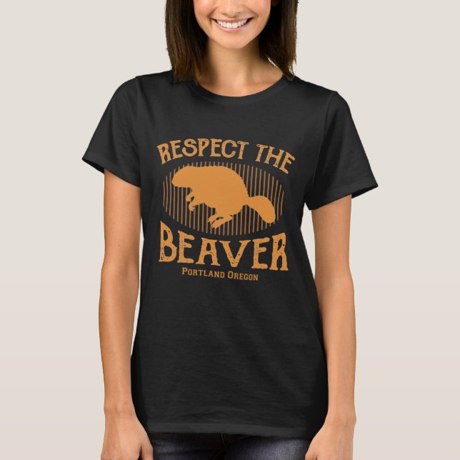 Respektera Beaver Portland Oregon T Shirt (Framsida)