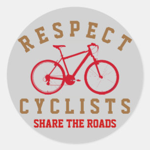 respektera bicyklister, idrottsteman runt klistermärke