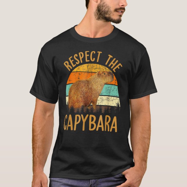Respektera Capybara Animal Funny Capybara Älskare T Shirt (Framsida)