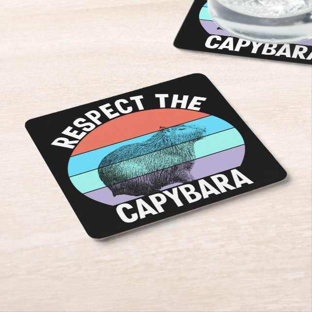 Respektera Capybara Funny Capybara Älskare T-Shirt Underlägg Papper Kvadrat (Vinklad)