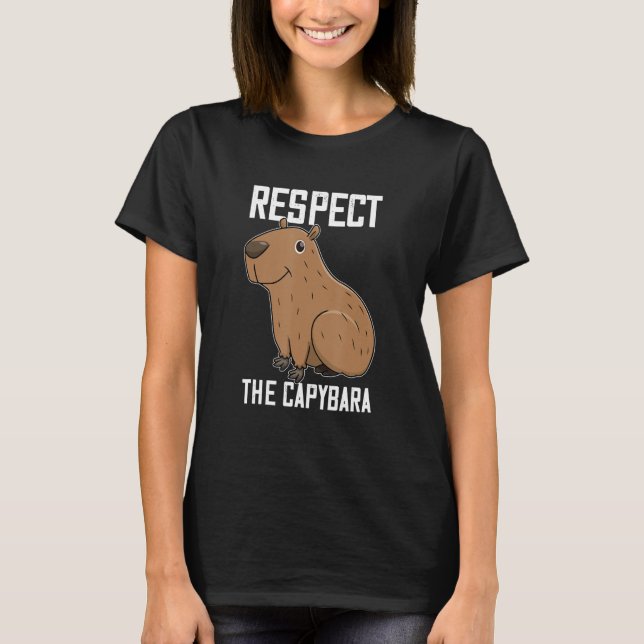 Respektera Capybara Funny Rodent Capibara Photo T Shirt (Framsida)